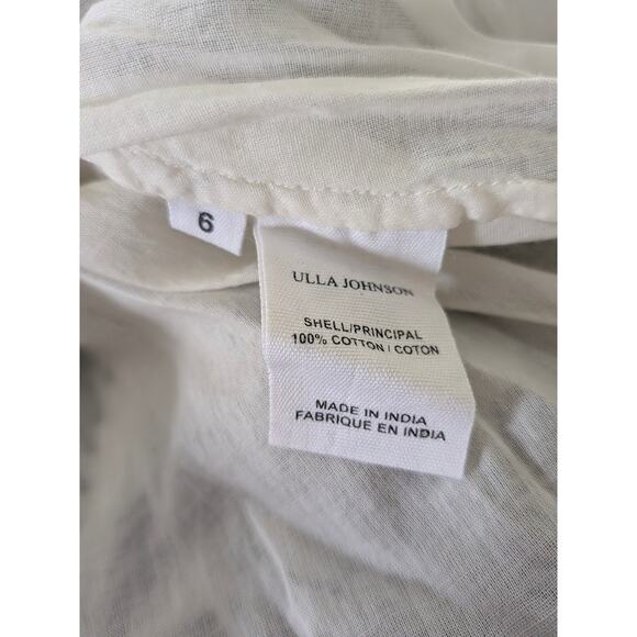 NWT Ulla Johnson Julietta Dress White Cream Sz 6 Victorian Boho Chic Cotton - Picture 9 of 12